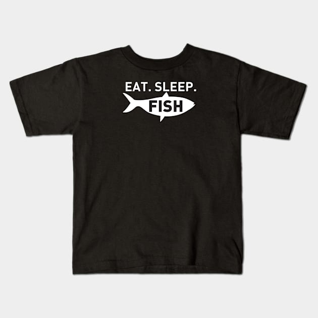 Eat Sleep Fish Kids T-Shirt by mooby21